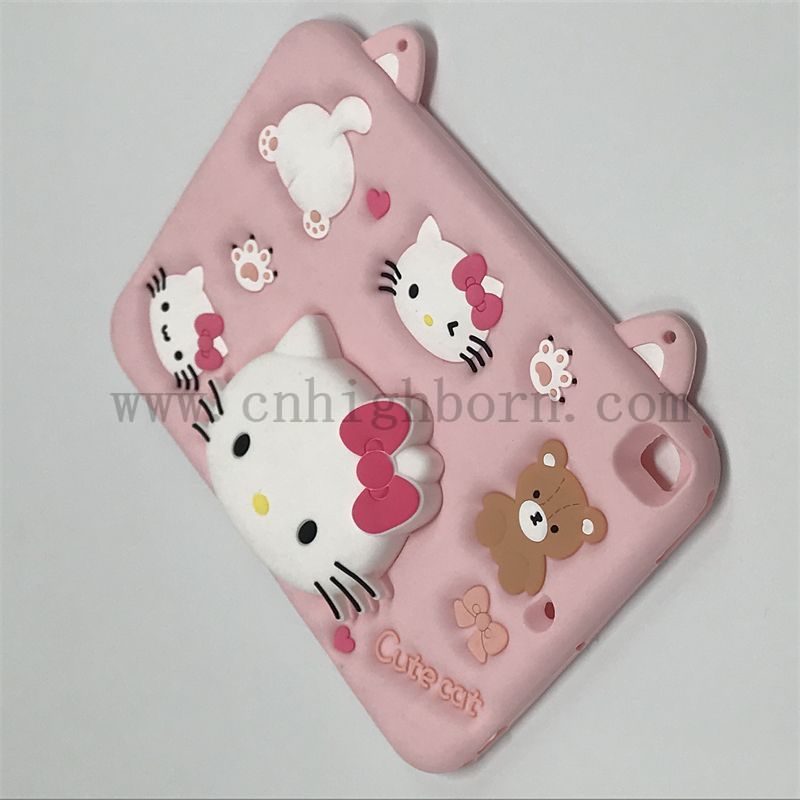 Розовый цвет 3D Силиконовый резиновый резиновый оболочка IPAD Shell Cartoon Tablet Cover для прокладки 