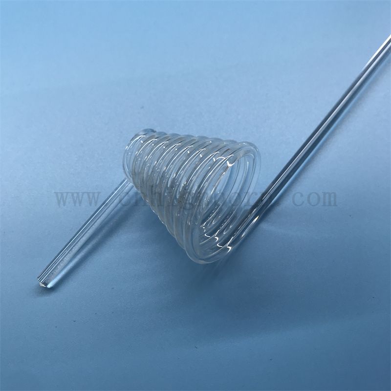 Теплостойкость прозрачная индивидуальная спиральная кварцевая стеклянная труба с силиками