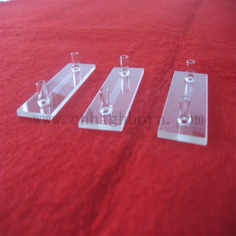 Индивидуальная форма теплостойкой теплостойкой проточной ячейки Кварцевая кювета с короткой трубкой разъем