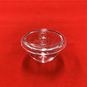 Тигель из прозрачного кварцевого стекла по индивидуальному заказу с крышкой