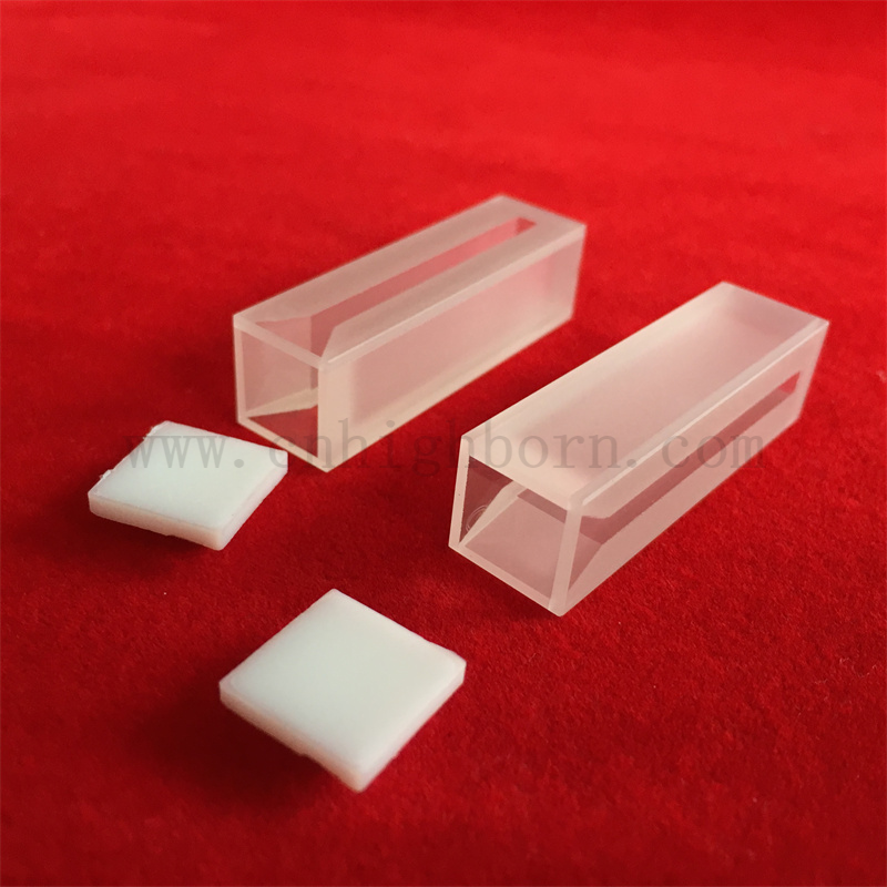 Лабораторные расходные материалы Стандартный Q254 Кварцевая стеклянная кювета микроэлемент с матовыми стенами и крышкой