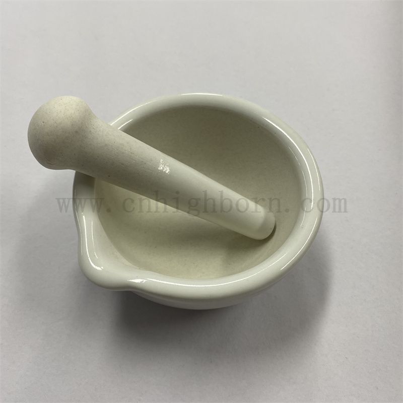 Фарфоровый раствор и пестик для школьной лабораторной миски с заливным носоном