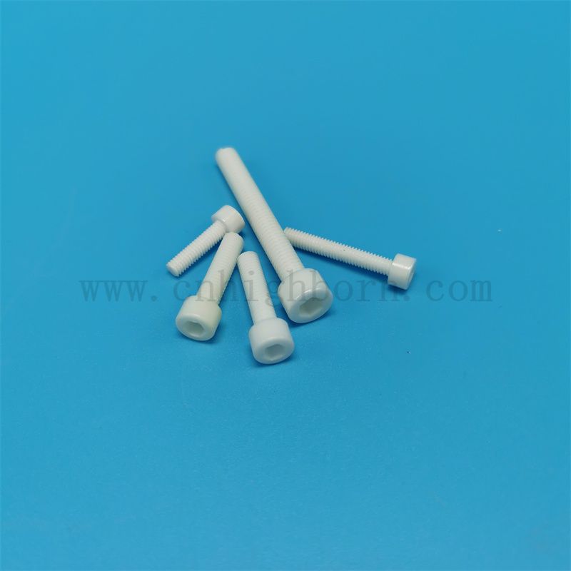 Индивидуальные 95% 99% Al2O3 Керамические винты с алюминиями Al2O3 с гайками