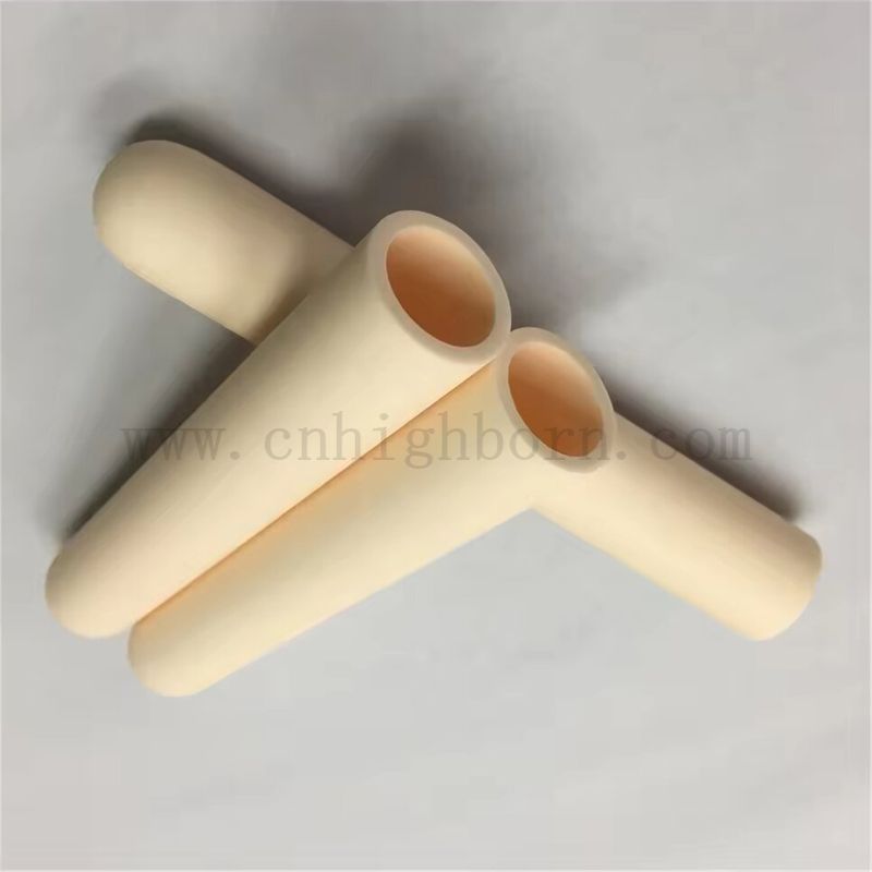 Индивидуальная высокотемпературная керамическая трубка из глинозема Al2O3, керамика из оксида алюминия, закрытая труба с одного конца