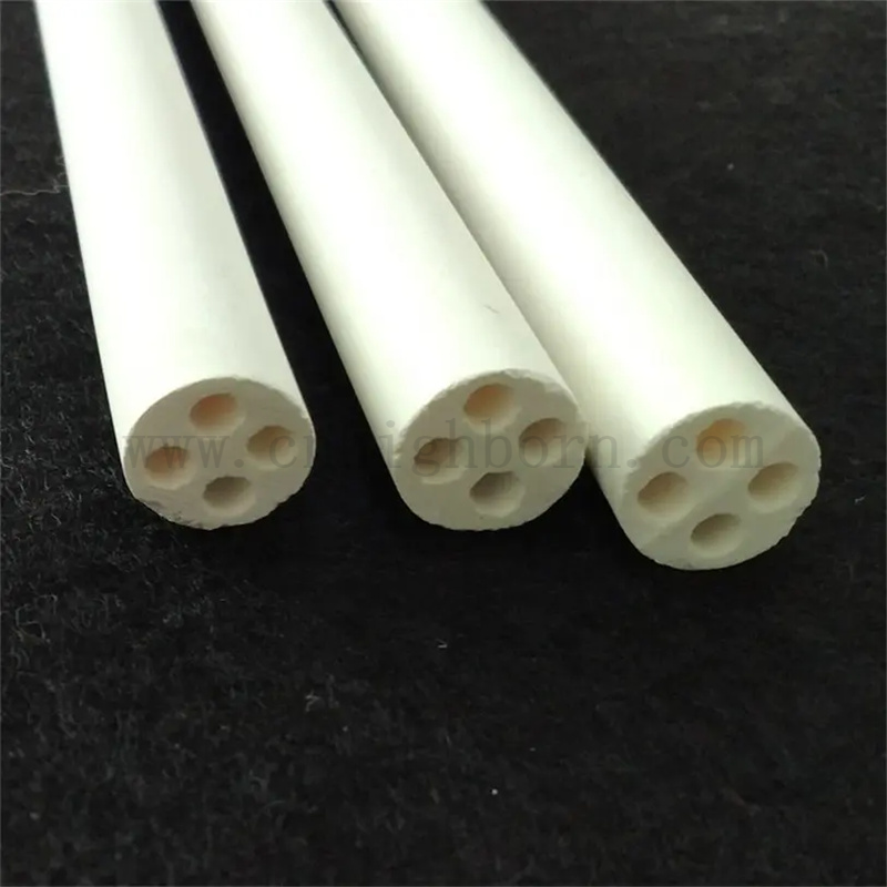 Высокая чистота MGO Керамическая трубка из оксида магния керамическая изолирующая труба
