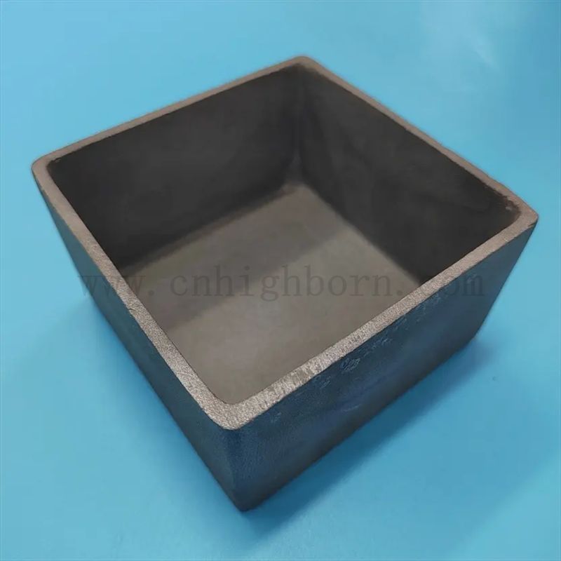 Керамическая часть с высокой температурой, устойчивая к силиконному карбиде, квадратная квадратная часть SSIC SSIC с крышкой