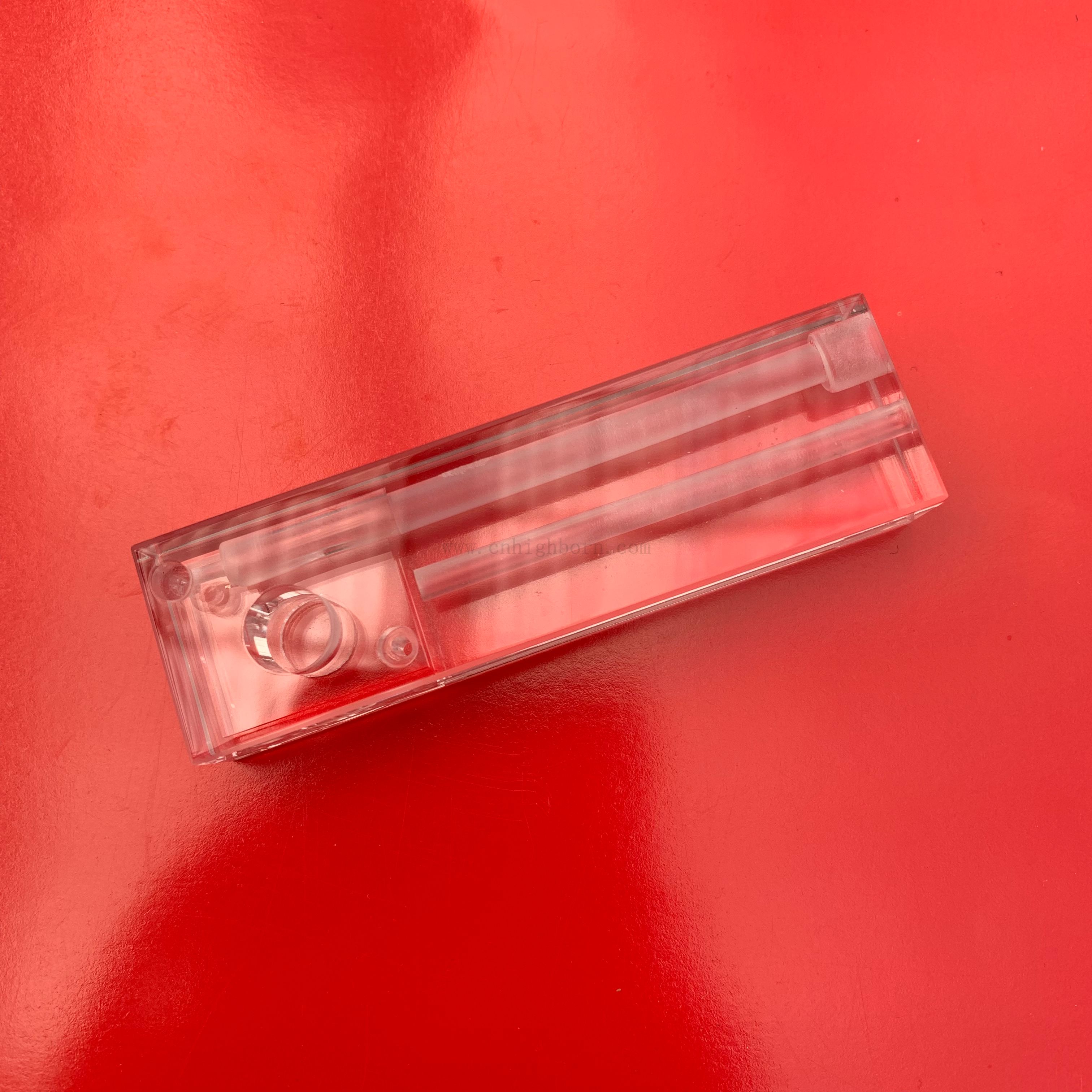 Лабораторная микрорежна микрорежна прозрачная Quartz Стеклянная кювета по течению через колориметр