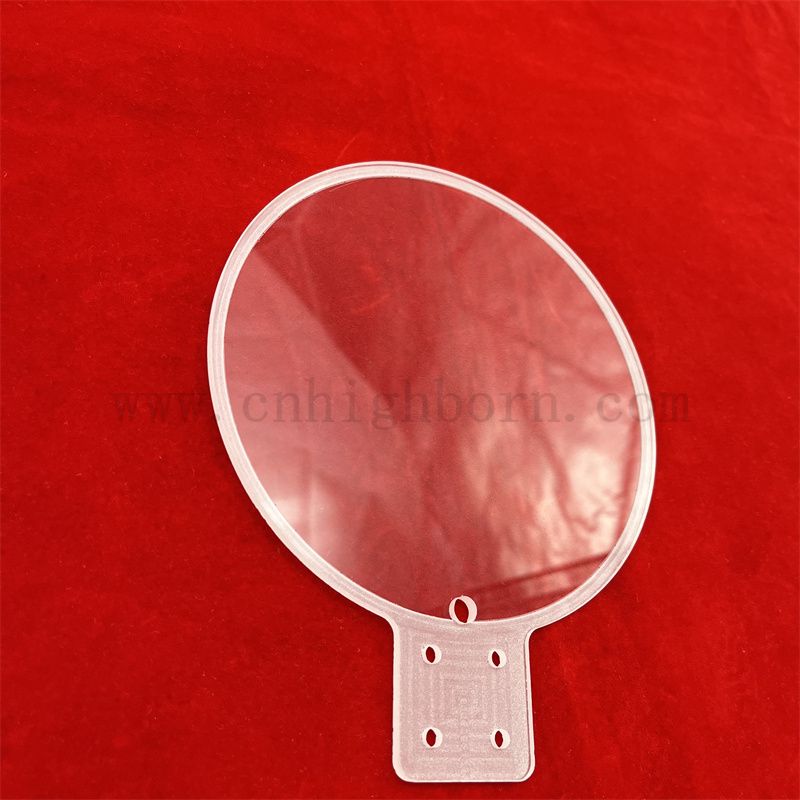 Высокая температурная устойчивость глубокой процесс прозрачной круглой кварцевой стеклянной пластины с отверстием