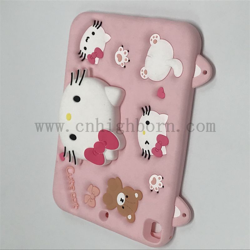 Розовый цвет 3D Силиконовый резиновый резиновый оболочка IPAD Shell Cartoon Tablet Cover для прокладки 