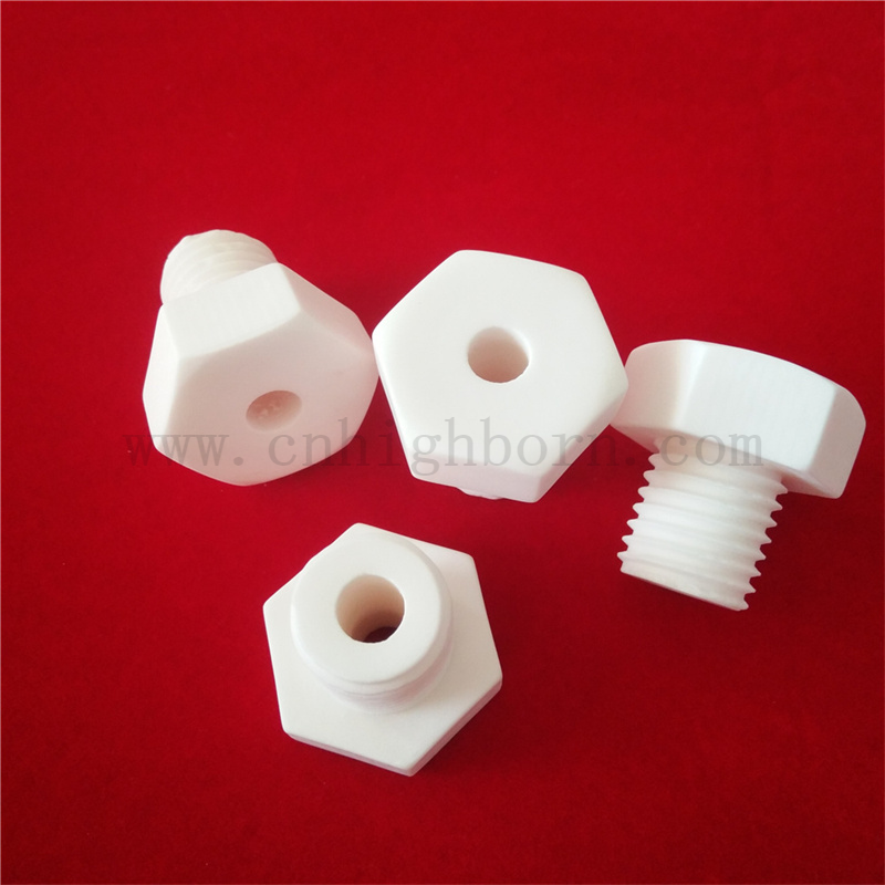 Аксимический керамический винт индивидуально M6 M8 95 AL2O3 Изоляционная шестиугольная гайка
