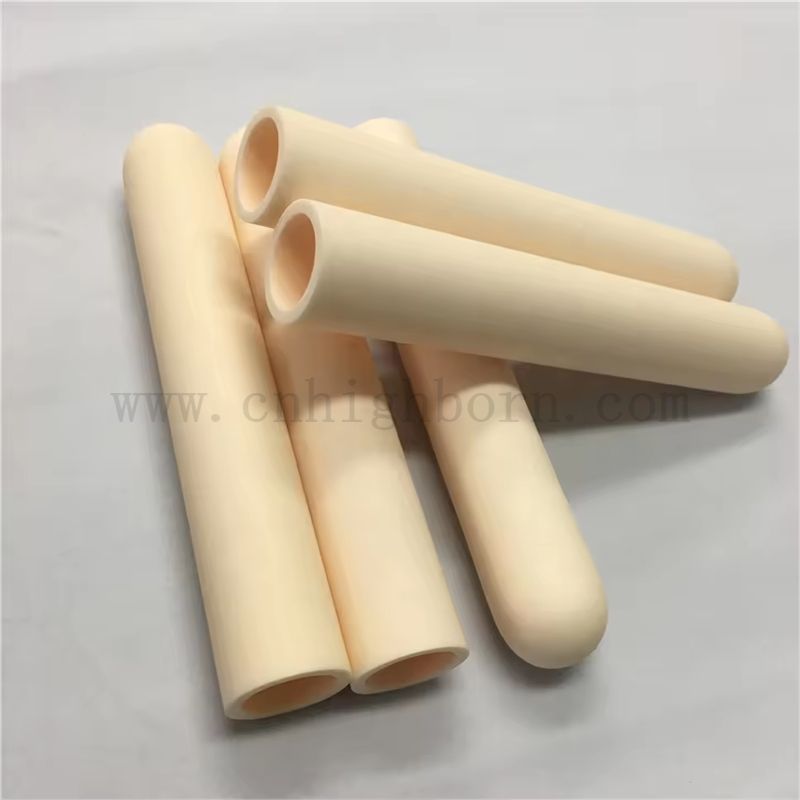 Индивидуальная высокотемпературная керамическая трубка из глинозема Al2O3, керамика из оксида алюминия, закрытая труба с одного конца