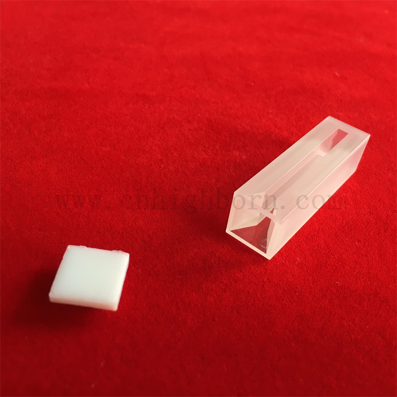 Лабораторные расходные материалы Стандартный Q254 Кварцевая стеклянная кювета микроэлемент с матовыми стенами и крышкой