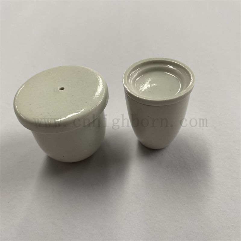 Лабораторный глазированный фарфоровой фарфоровой тиран для химического анализа керамический горшок с крышкой