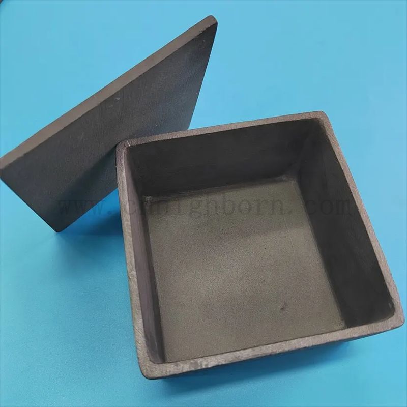 Керамическая часть с высокой температурой, устойчивая к силиконному карбиде, квадратная квадратная часть SSIC SSIC с крышкой