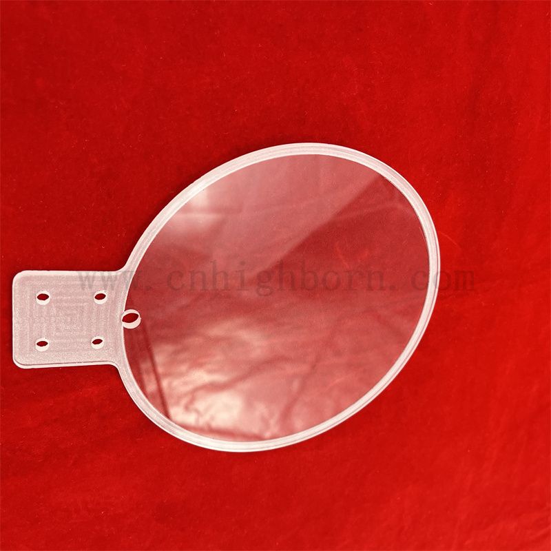 Высокая температурная устойчивость глубокой процесс прозрачной круглой кварцевой стеклянной пластины с отверстием